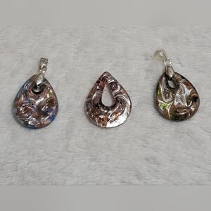 Vintage Glass Pendants Set Of 3